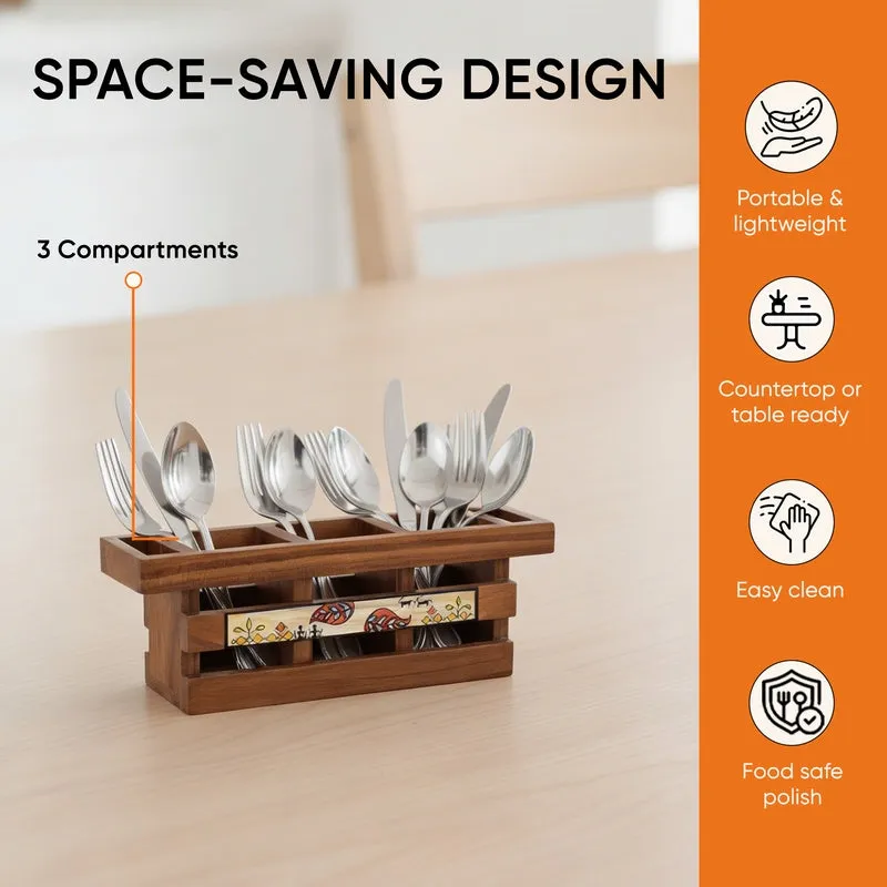 Ima Handcrafted Floral Cutlery Holder media 13