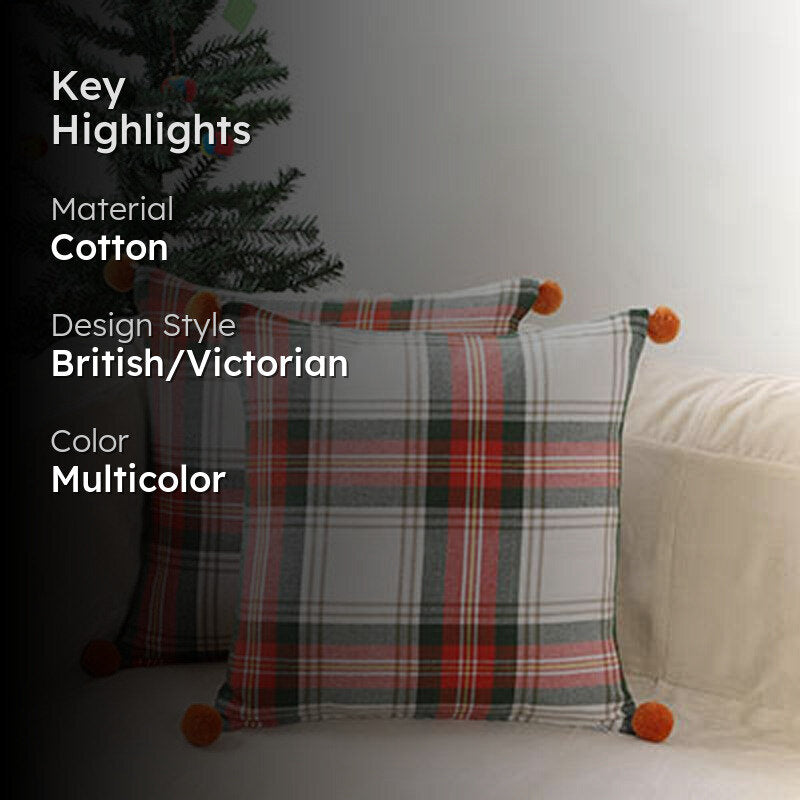 Tartan Dreams Woven Cotton Cushion Cover - Set Of Two media 2