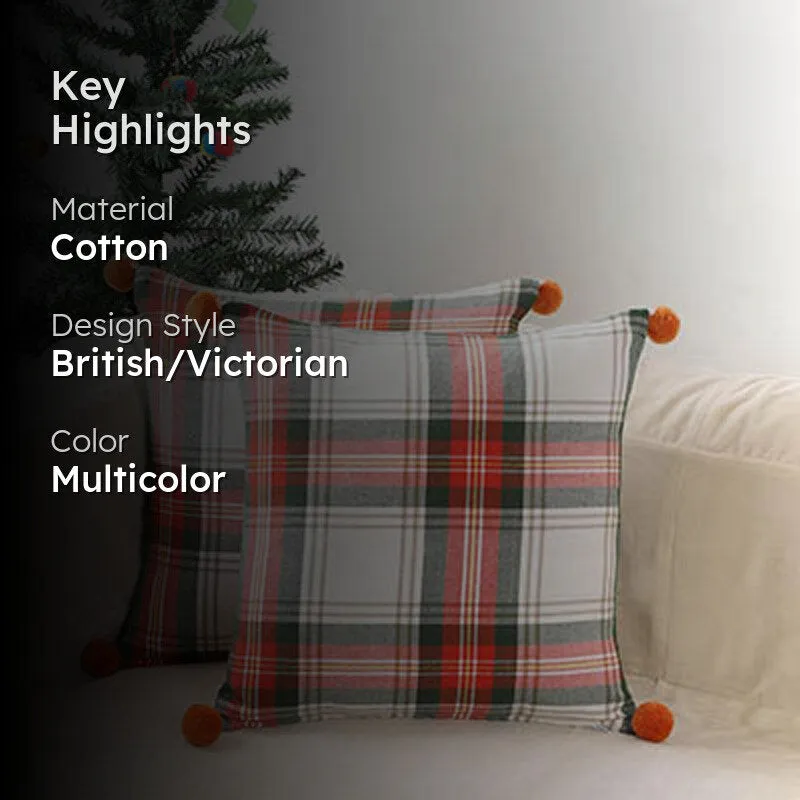 Tartan Dreams Woven Cotton Cushion Cover - Set Of Two media 2
