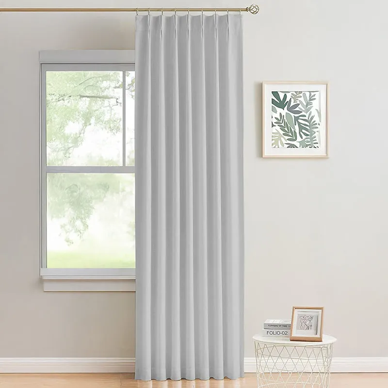 Noir Double Pinch Pleat Blackout Curtain - Silver media 1