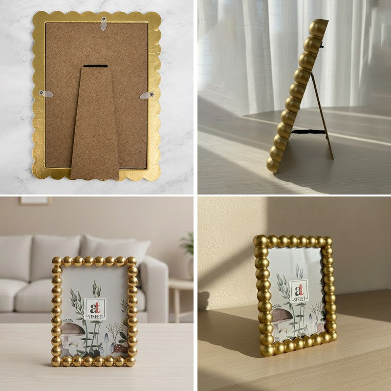Elegant Gold Beaded MDF Photo Frame - Gold media 5
