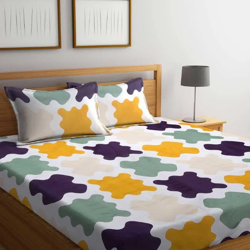 Cross Buddy Printed Microfiber Bedsheet - 130 GSM media 1