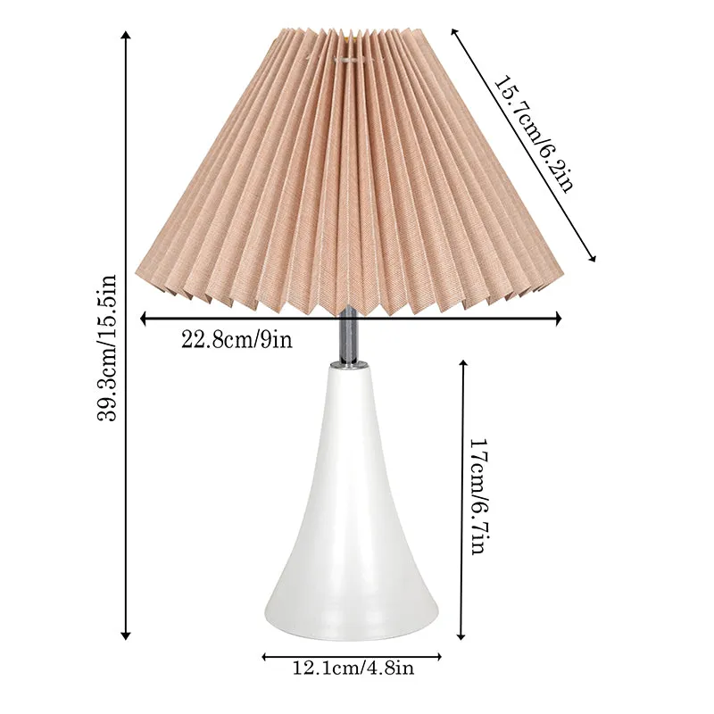 Arrido French Pleat Metal Table Lamp - Beige,White media 5