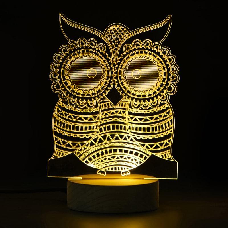 Indie Owl Luminance LED Acrylic Table Lamp - Brown media 3