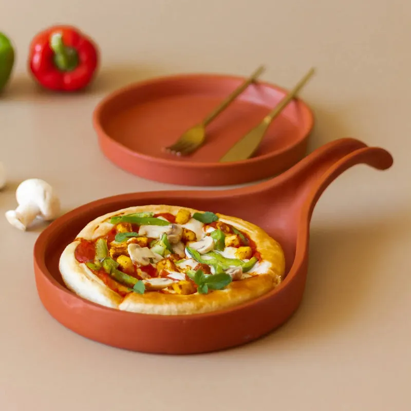 Arda Terracotta Ceramic Pizza Pan media 3