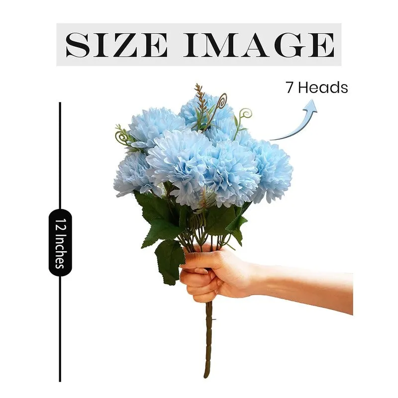 Hortensia Chrysanthemum Artificial Flower - Blue media 10