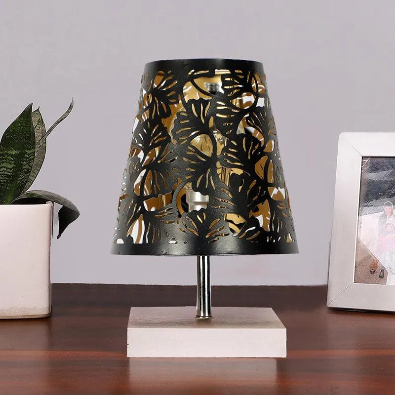 Alsa Flora Etched Metal Table Lamp - Black,White media 3