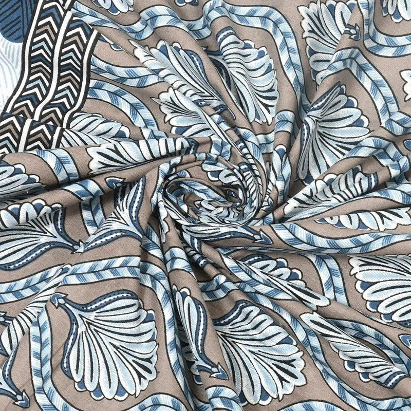 Triveni Treasure Ethnic Cotton Bedsheet (Grey) - 140 TC media 4