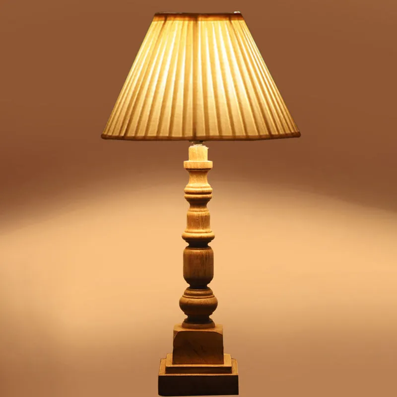 Pleatra II Arbor Wooden Table Lamp - White,Brown media 5