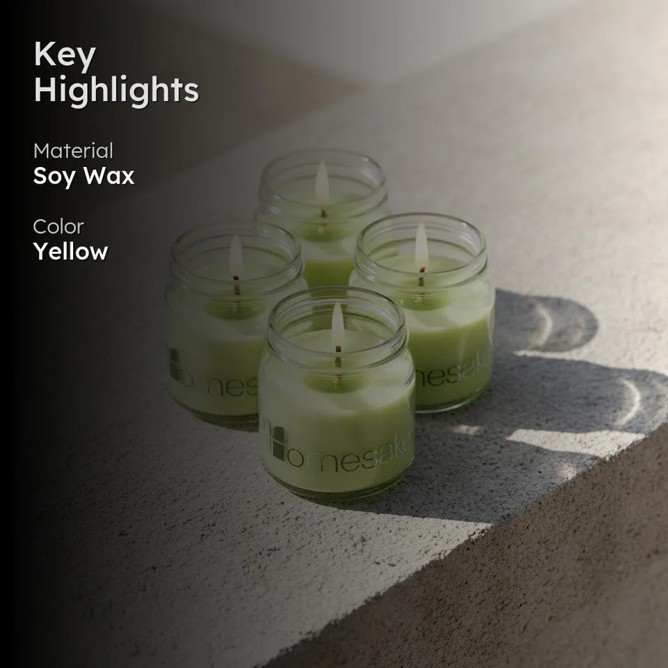 Cenote Scented Candle (Lemongrass/Yellow) - Set Of Four media 2