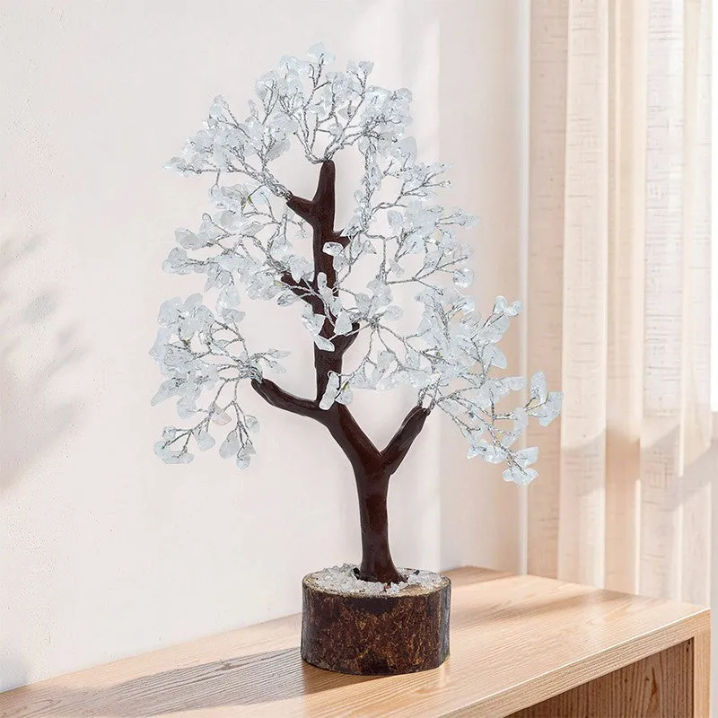 Prospera Handcrafted Agate Stone Tree Showpiece-White media 1