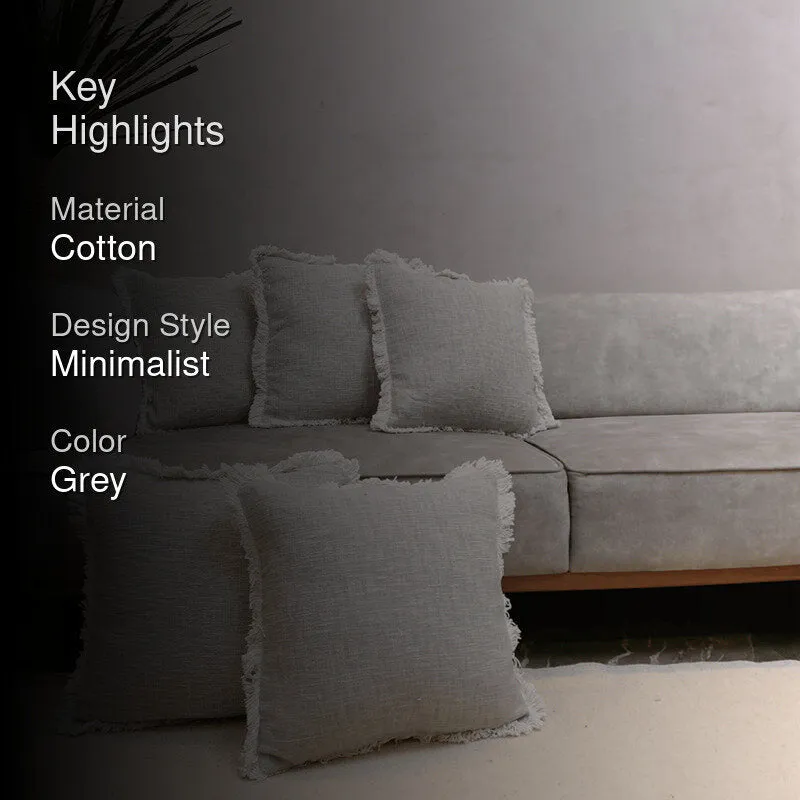 Cozy Codex Tufted Cushion Cover (Grey) - Set Of Five media 2