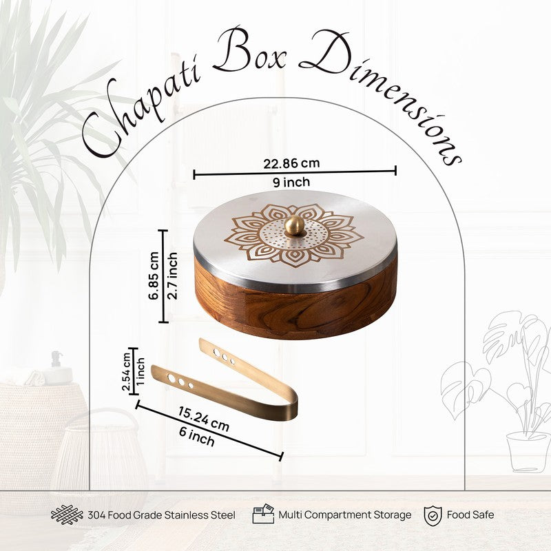 Acacia Roti Box - Floral Silver media 6
