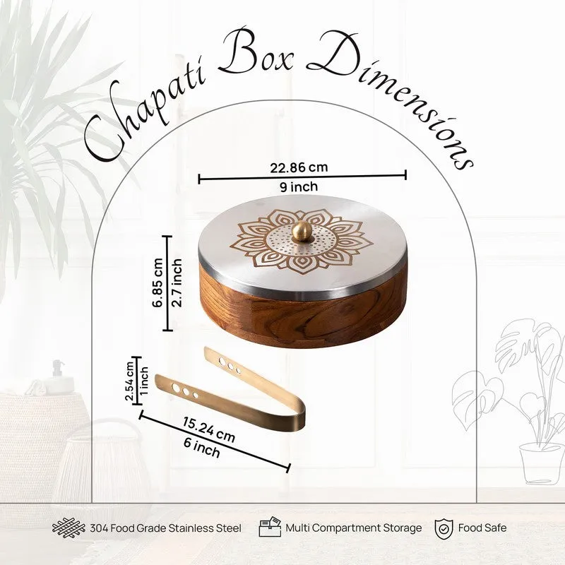 Acacia Roti Box - Floral Silver media 6