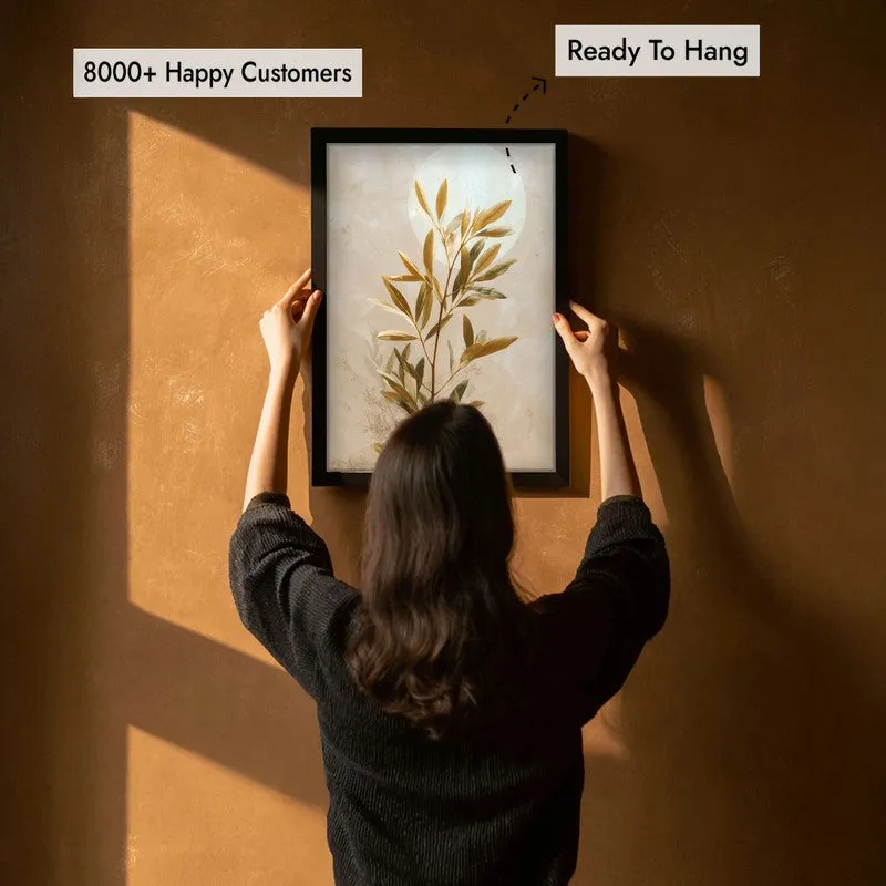 Botanical Harmony Archival Paper Wall Painting With Black Frame media 5