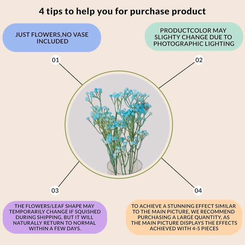 Artificial Gypsophila (Blue) - Set Of Three media 5