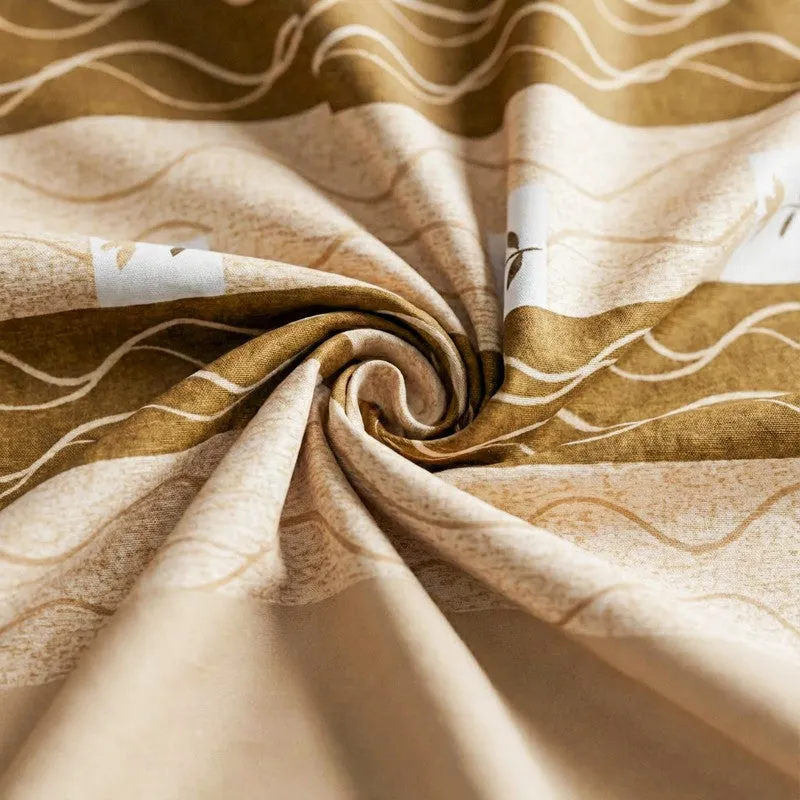 Shirava Wavy Cotton Bedsheet (Brown) - 144 TC media 5
