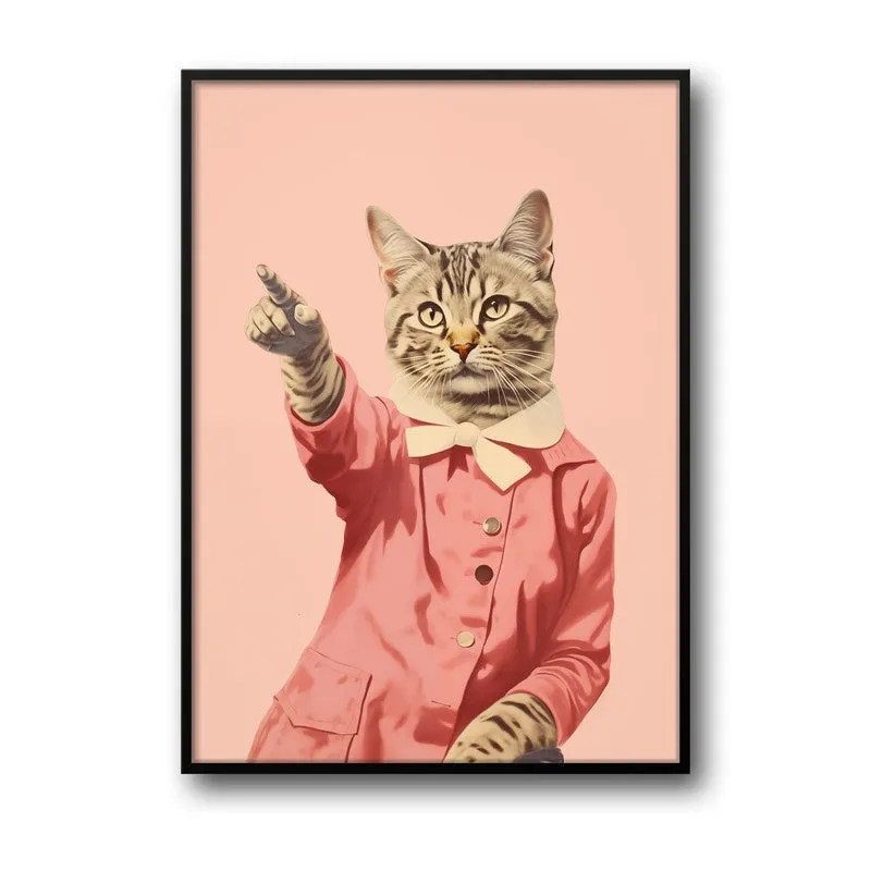 Disco Cat Archival Canvas Wall Art - Black Frame media 5