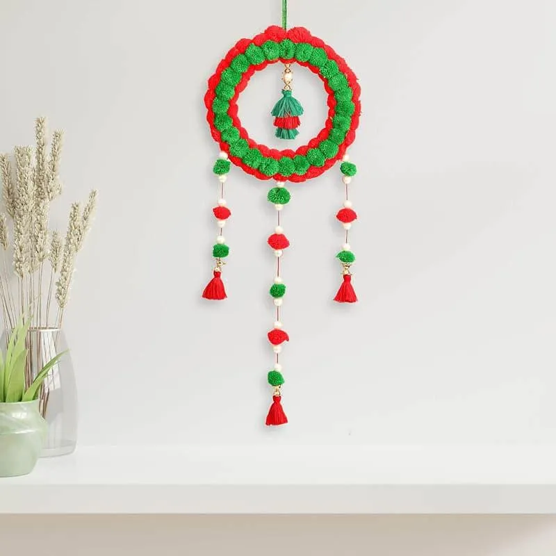 Round Festive Latkan - Green & Red media 1