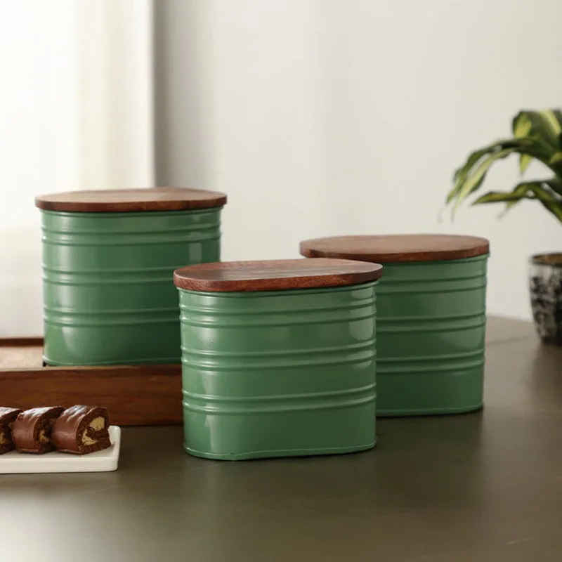 Pantry Pal Containers With Lid (Green,1000 mL Each) - Set Of Three media 3