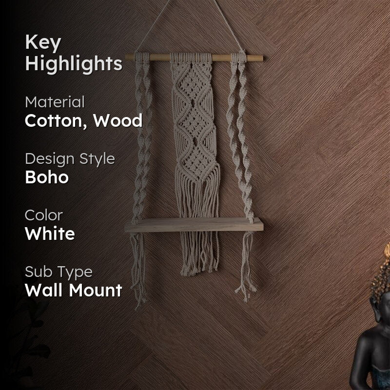 Virdia Macrame Wall Shelf media 2