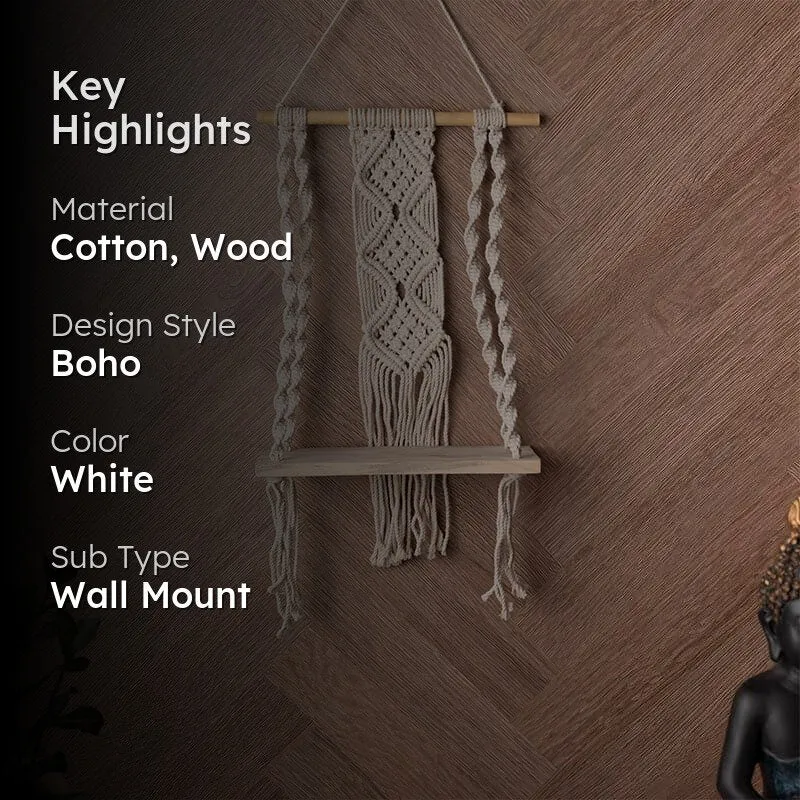 Virdia Macrame Wall Shelf media 2
