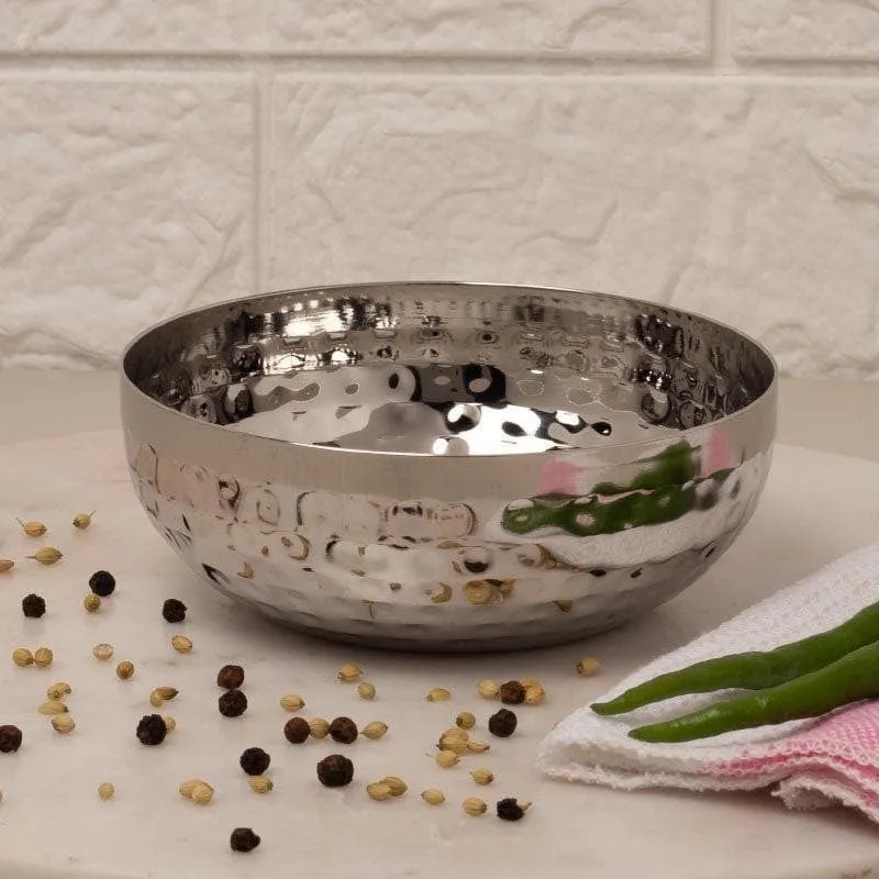 Vintage Charm Hammered Serving Bowl (300 ML) - Set Of Two media 1