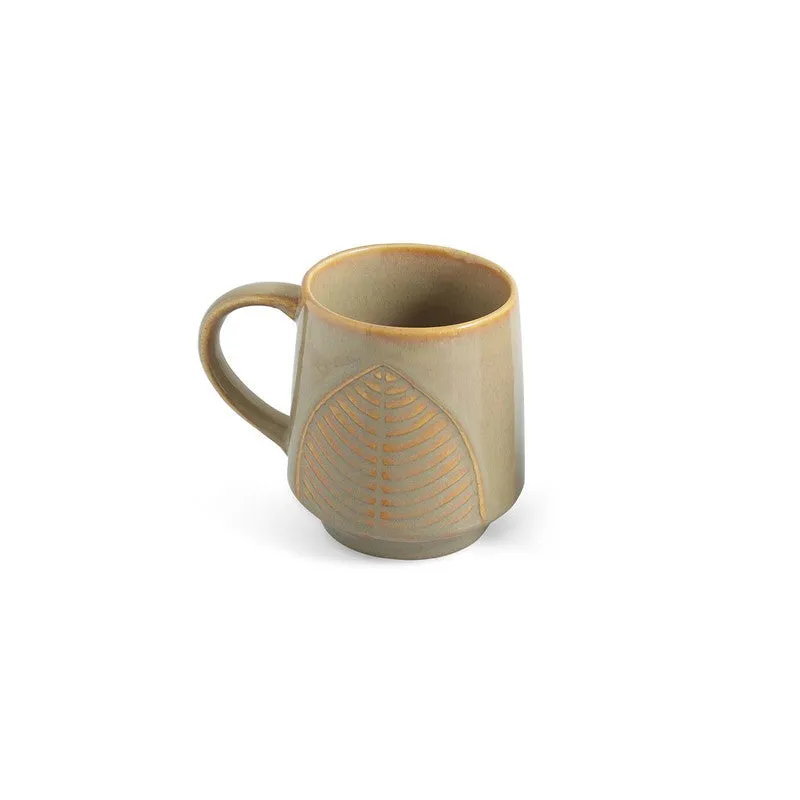 Leaf Ceramic Coffee Mug (300 mL Each) - Set Of Two media 4