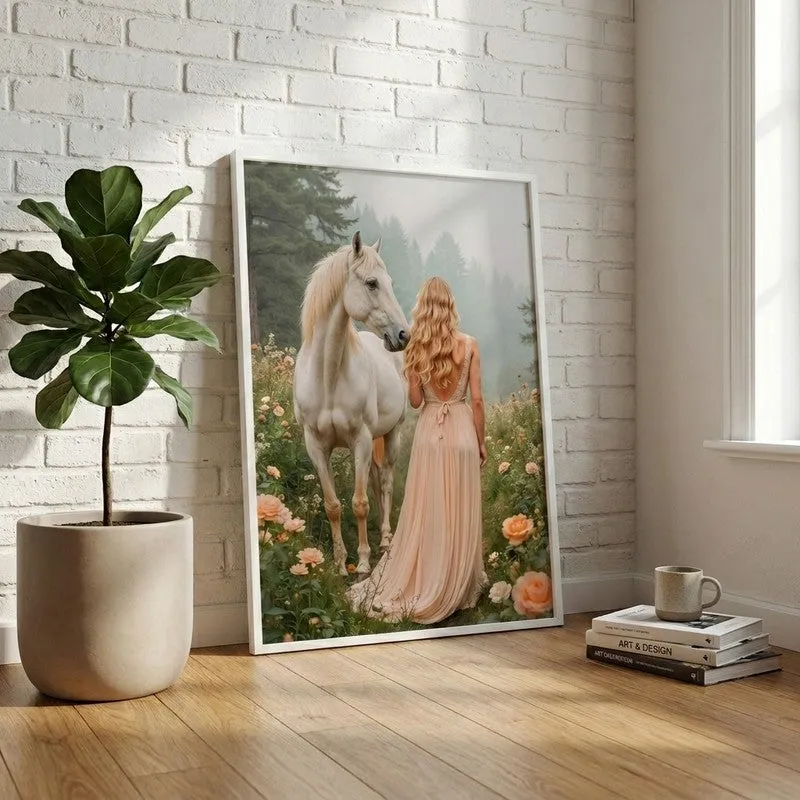 Ethereal Bond Canvas Wall Painting With White Frame media 3