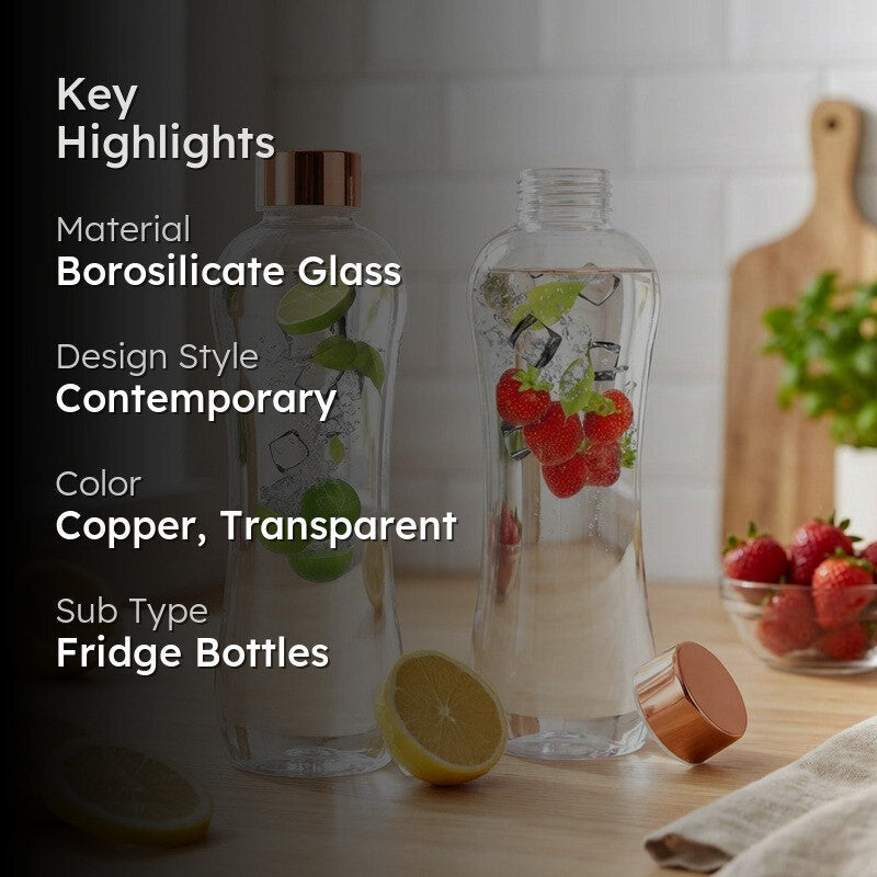 Rioware Quiet Flow Water Bottle (Copper, Green, 1000 mL Each) - Set Of Two media 2