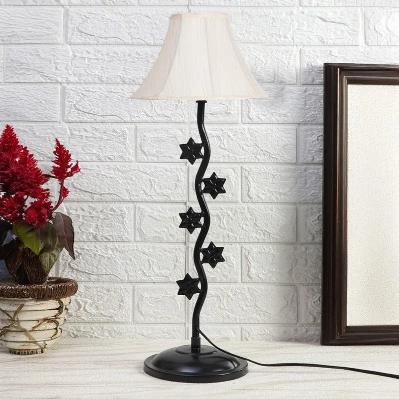 Celorien Cotton Table Lamp With Iron Base - White media 3