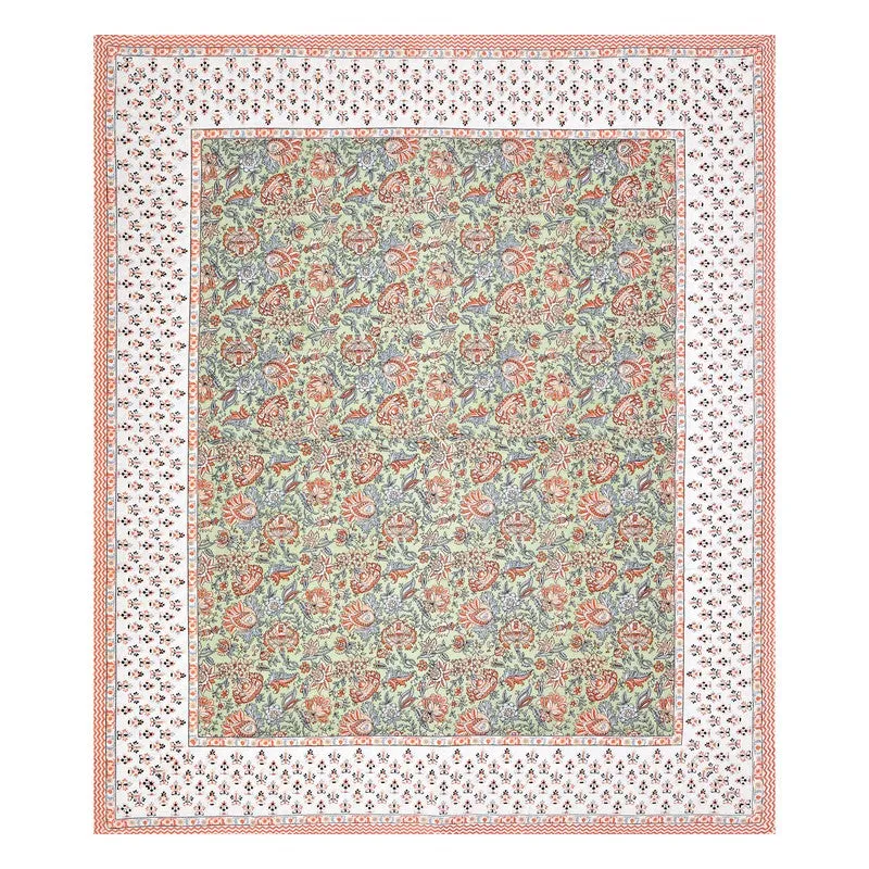 BlossomAura Cotton Bedsheet (Peach) - 144 TC media 4