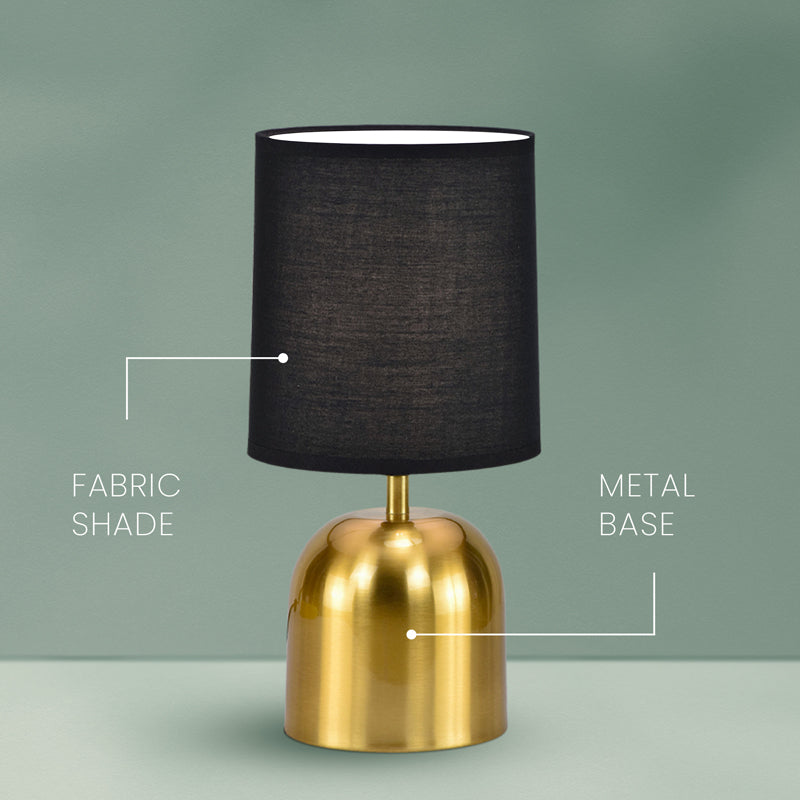 Silver Shot Metal LED Fabric Table Lamp - Black,Gold media 3