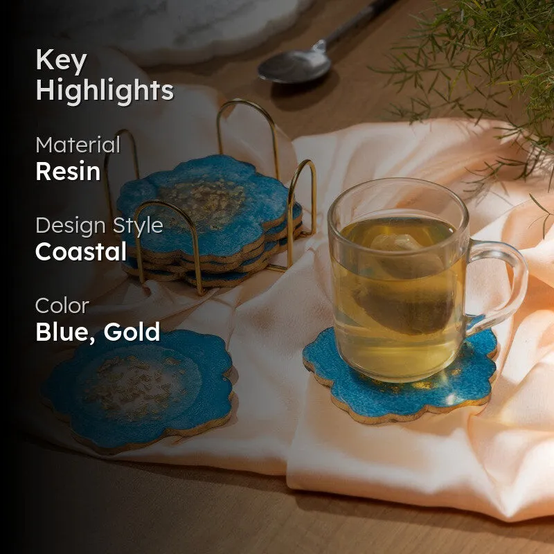 Celeste Crystal Coaster (Blue) - Set Of Four media 2