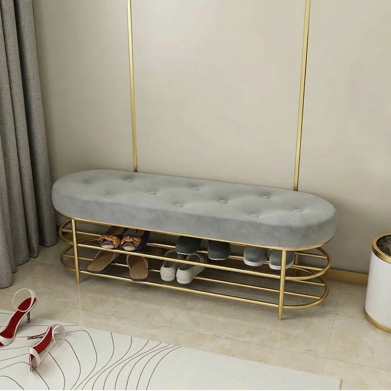 Tall Metal Shoe Rack - Gold,Grey media 5