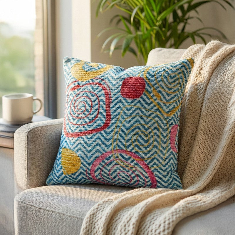 BlossomTrail Cushion Cover - Blue