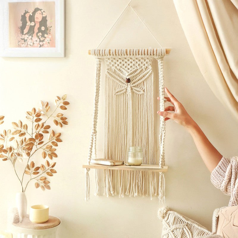 Boho Chic Macrame Shelf
