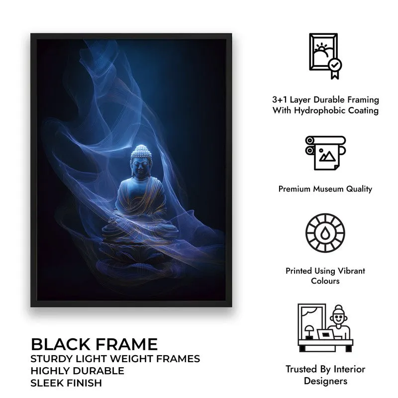Ethereal Buddha Archival Paper Wall Painting With Black Frame media 9
