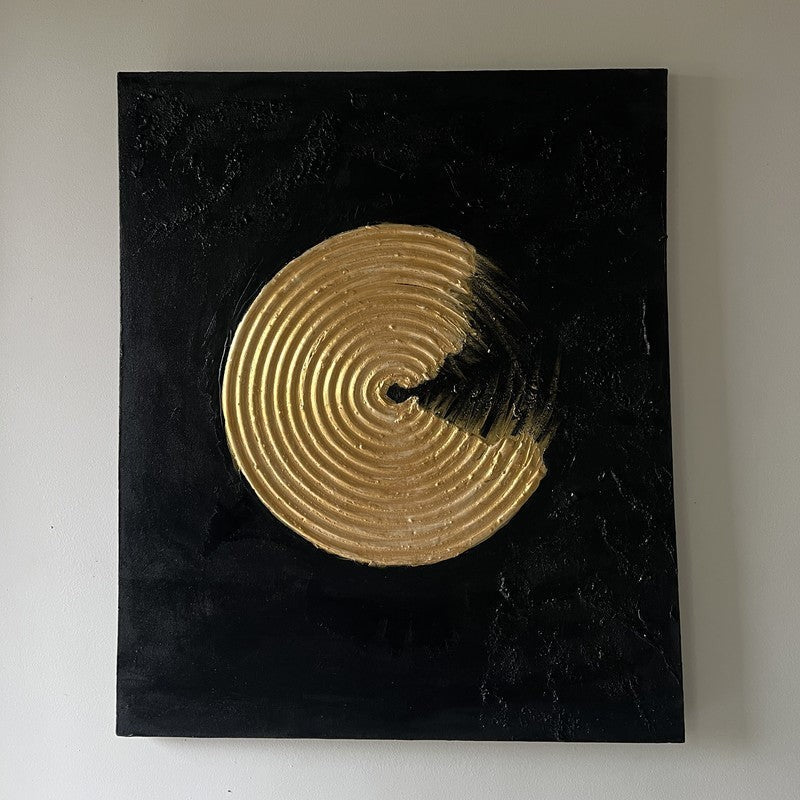 Golden Orbit Handmade Canvas Wall Painting media 14