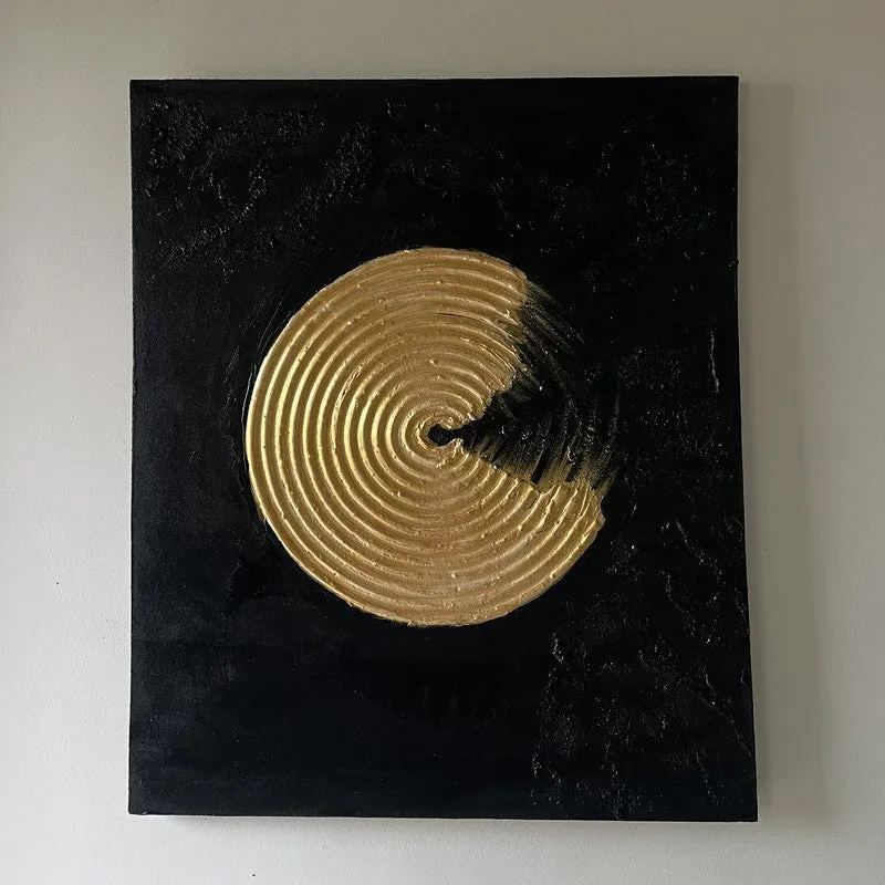 Golden Orbit Handmade Canvas Wall Painting media 14