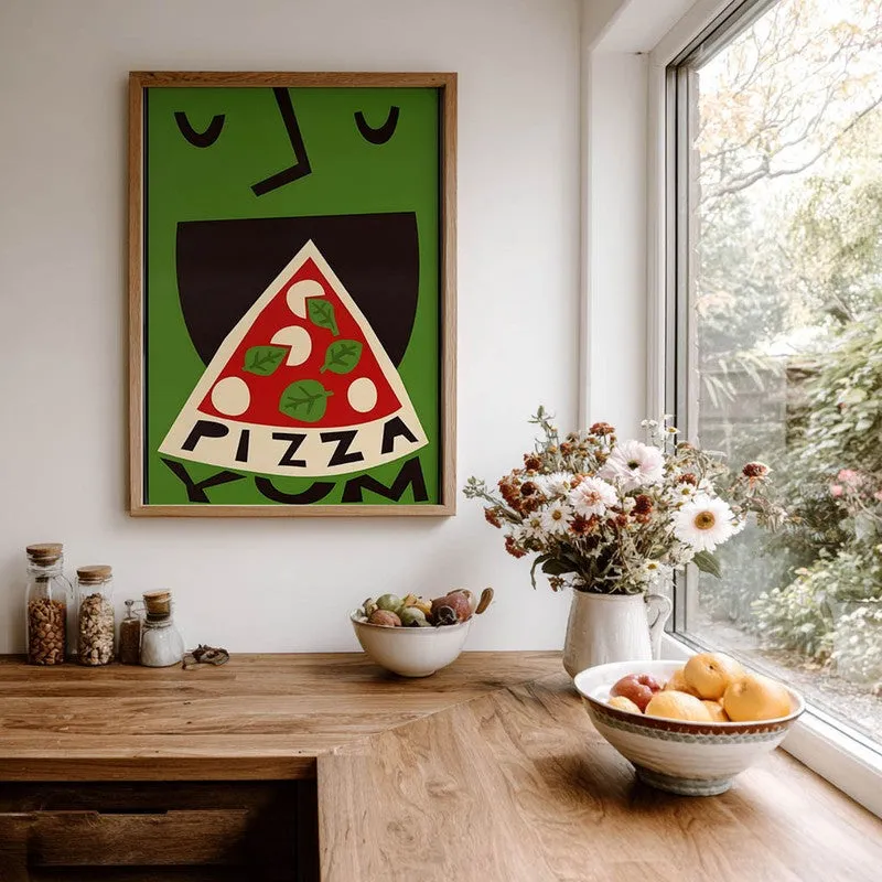 Pizza Bliss Archival Canvas Wall Art - Brown media 7