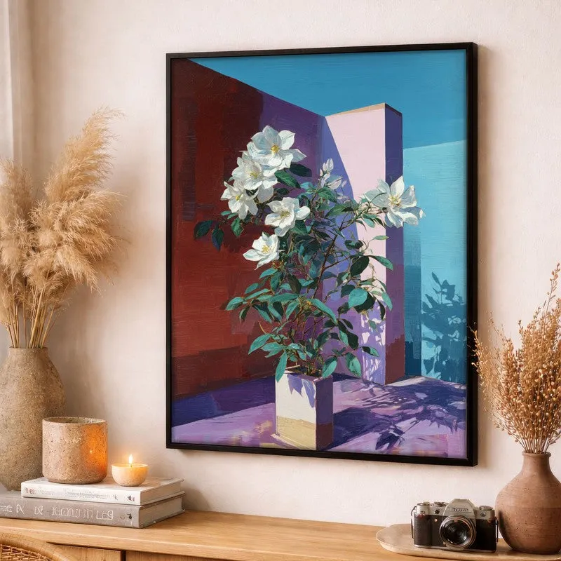 Flora Facet Canvas Wall Painting - Black Frame media 3