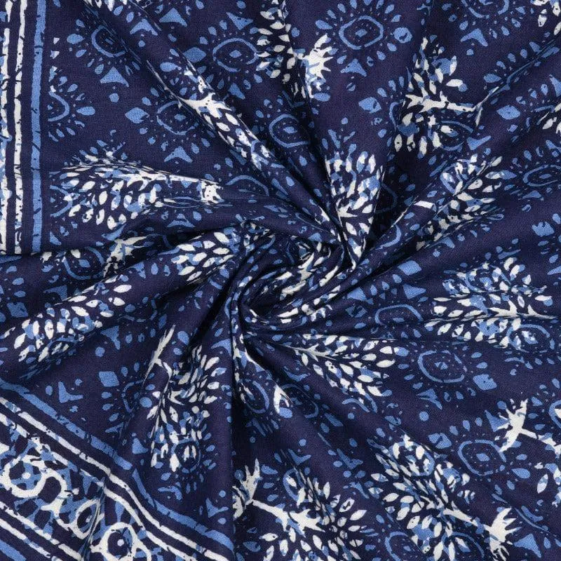 Arushi Printed Cotton Bedsheet (Blue) - 140 TC media 6