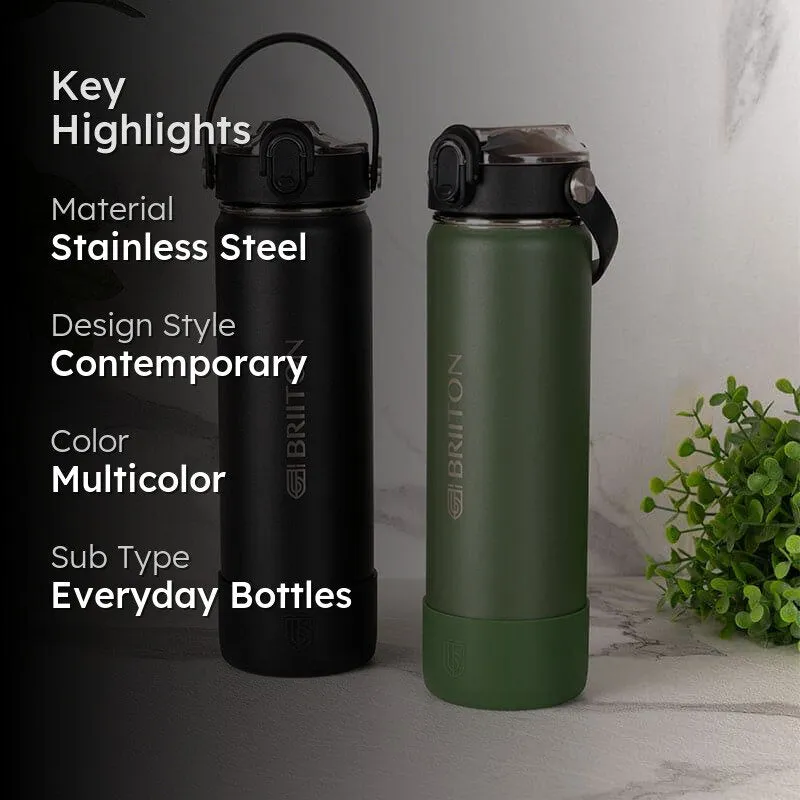 Sip Master Water Bottle (Black & Green, 750 mL Each) - Set Of Two media 2