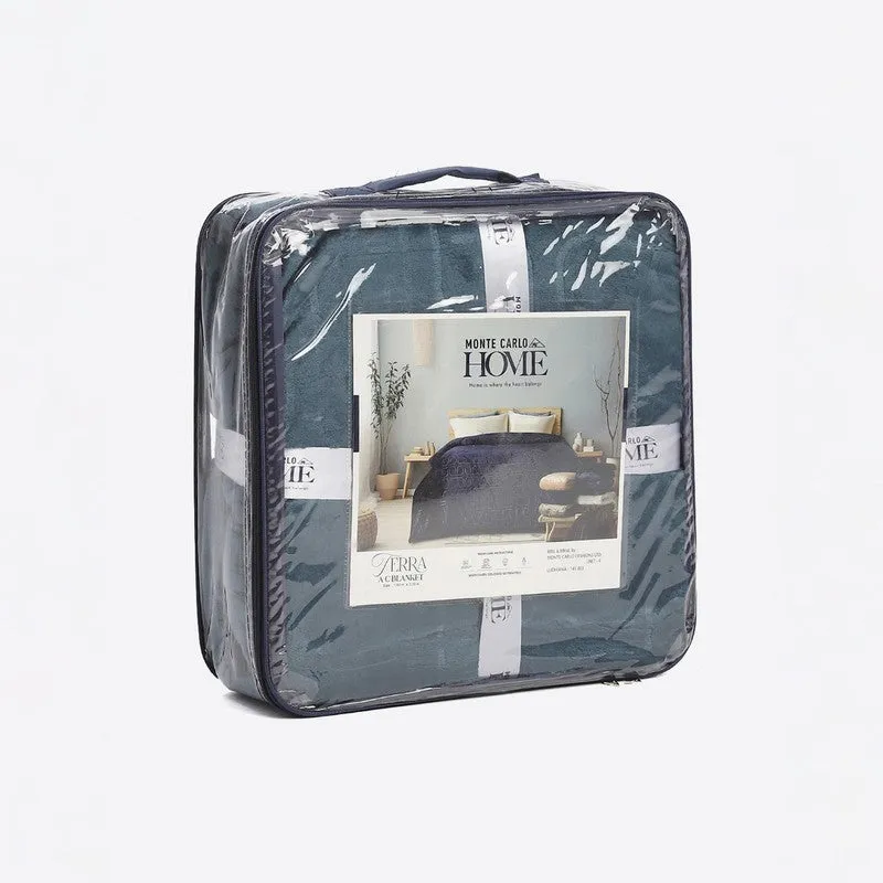 Monte Carlo Warmora Geometric Print Polyester Blanket (Teal) - 210 GSM media 7