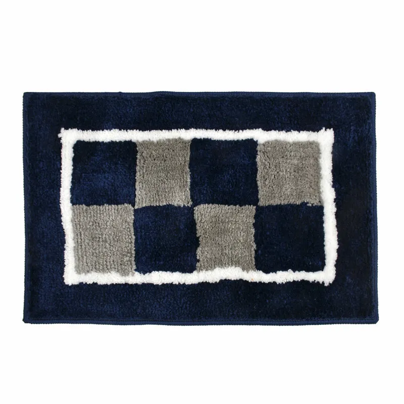 Zerix Cotton Bath Mat - Blue & White media 1