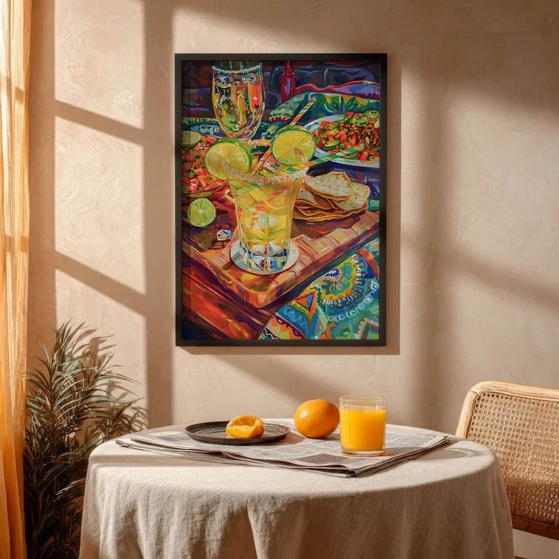 Vibrant Sip Archival Canvas Wall Art - Black media 4