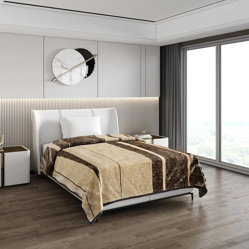 Monte Carlo Sahara Serenity Blanket (Brown,Beige)- 850 GSM media 1
