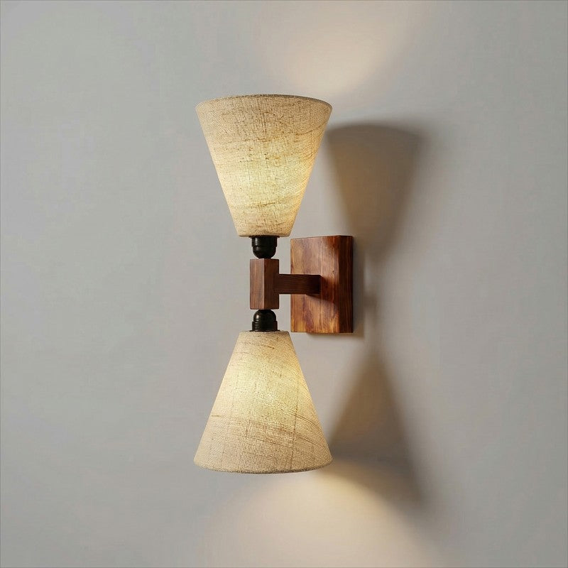 TwinBeam Wooden Wall Lamp - Brown media 7