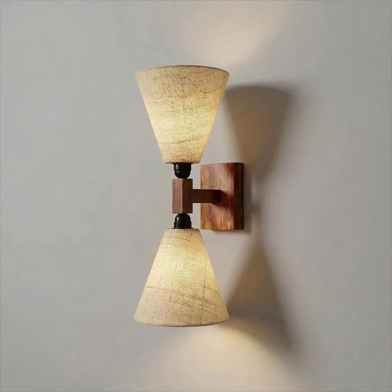 TwinBeam Wooden Wall Lamp - Brown media 7